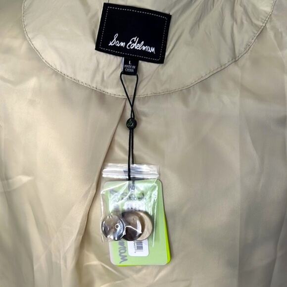 NEW! Sam Edelman Double Breasted Quilted Trench Coat size Large - Picture 6 of 10